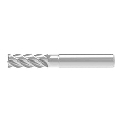 Corner Chamfer End Mill: 3.50 mm Dia, 11.00 mm LOC, 4 Flute, 0.10 mm Chamfer Width, Solid Carbide