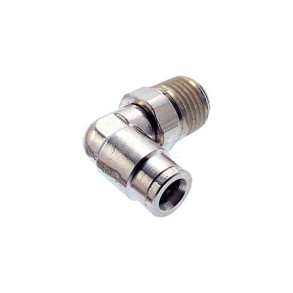 Push-to-Connect Tube x MNPT Fitting: Swivel Elbow, 1/4" OD