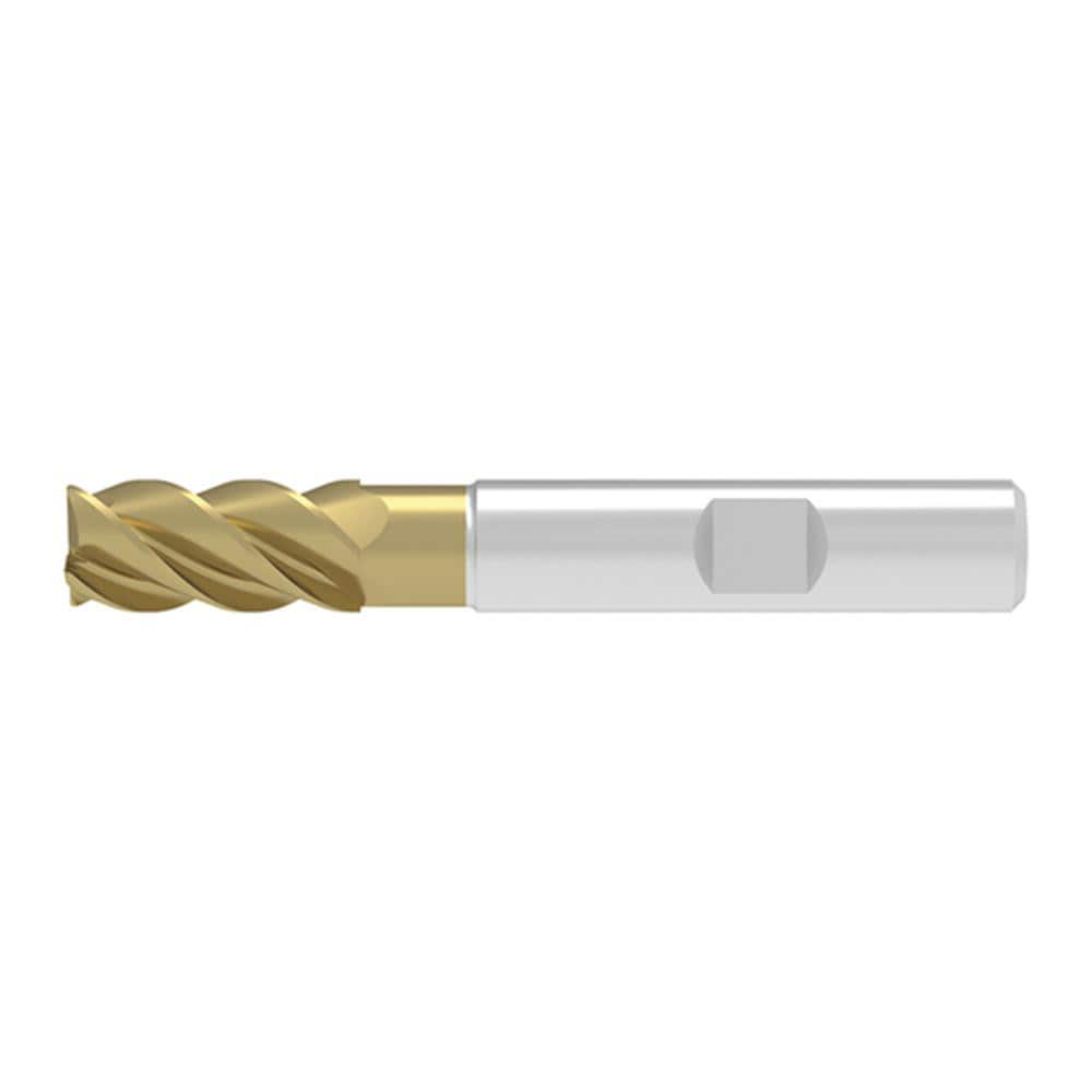 Corner Chamfer End Mill: 10.00 mm Dia, 22.00 mm LOC, 4 Flute, 0.20 mm Chamfer Width, Solid Carbide