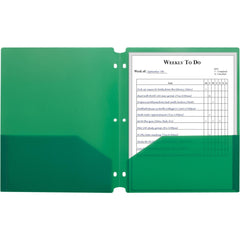 Portfolios, Report Covers & Pocket Binders; Color: Green; Overall Width: 9; Overall Length: 11.00; Material: Polypropylene