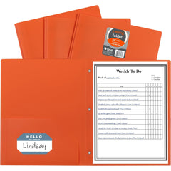 Portfolios, Report Covers & Pocket Binders; Color: Orange; Overall Width: 9; Overall Length: 11.00; Material: Polypropylene