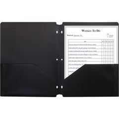 Portfolios, Report Covers & Pocket Binders; Color: Black; Overall Width: 9; Overall Length: 11.00; Material: Polypropylene