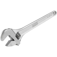 Adjustable Wrench: 15" OAL, 1-11/16" Jaw Capacity