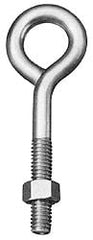 3/8-16, Zinc-Plated Finish, Steel Wire Turned Open Eye Bolt