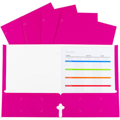 Portfolios, Report Covers & Pocket Binders; Color: Pink; Overall Width: 8.5 in; Overall Length: 11 in; Material: Paper