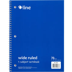 Note Pads, Writing Pads & Notebooks; Product Type: Wide Ruled Spiral-Notebook; Paper Color: White; Style of Rule: Wide; Cover Color: Blue; Binding Location: Side