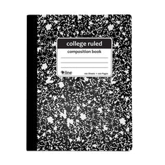 Note Pads, Writing Pads & Notebooks; Product Type: Composition Notebook; Paper Color: White; Style of Rule: College; Cover Color: Black Marble; Binding Location: Side