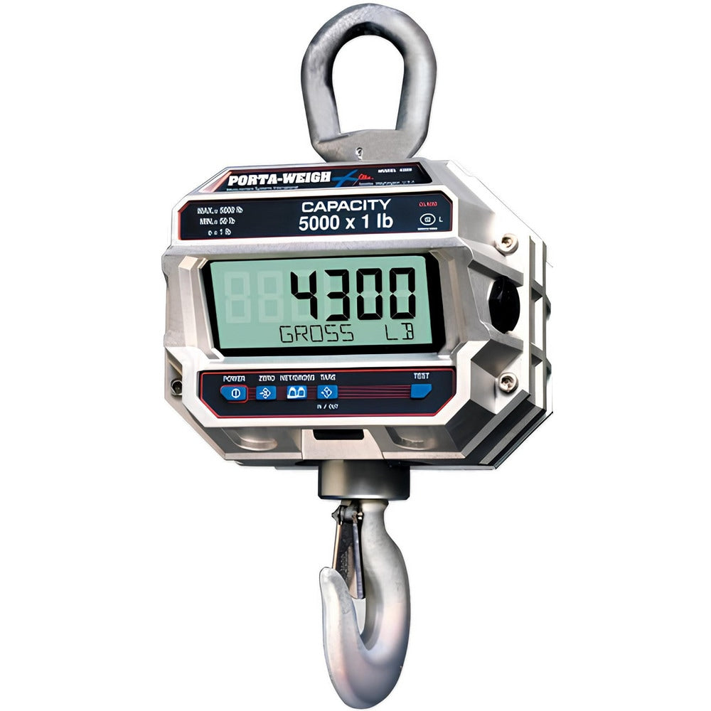 Crane Scales & Hanging Scales; Type: Crane Scale; Capacity (Lb.): 2000.00; Capacity (kg): 1000.0000; Display Type: 6-Digit LCD; Graduation: 1