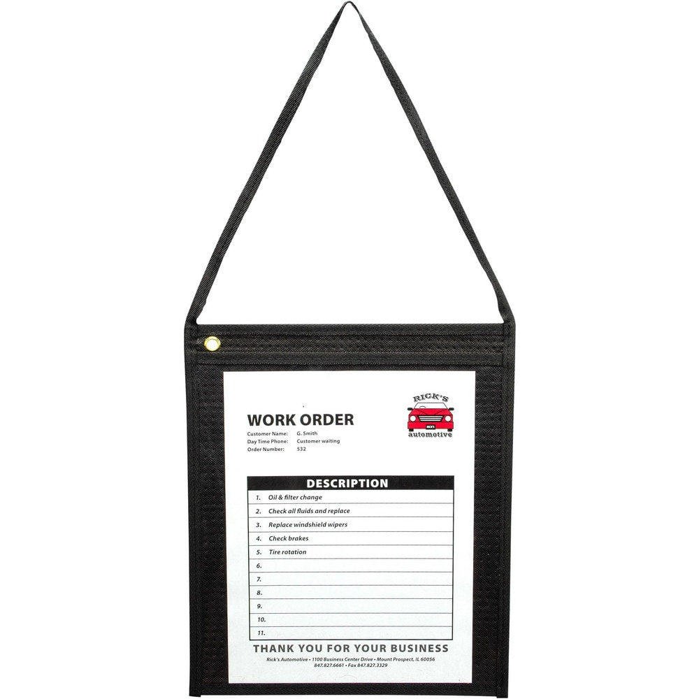 Document Protectors; Document Type: Shop Ticket Holder; Material: Vinyl; Color: Black; For Document Width: 9 in; For Document Length: 12 in