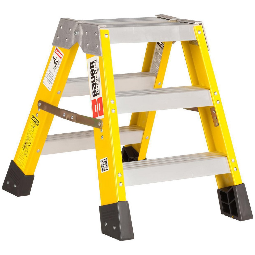 2 Step Fiberglass Foldable Step Ladder: Type IA 300 lb Capacity 2' Height