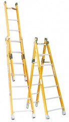 6' High, Type IAA Rating, Fiberglass Extension Ladder