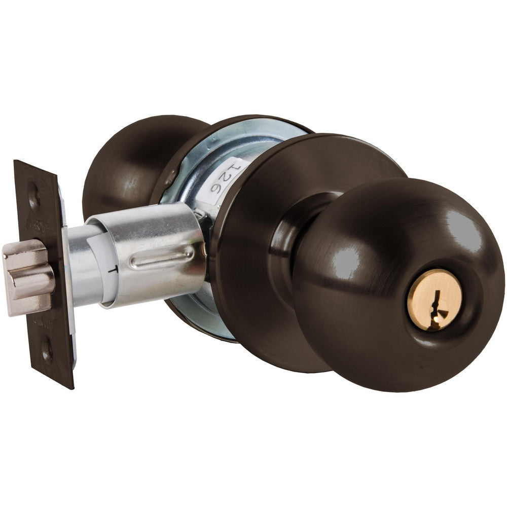 Knob Locksets; Type: Entrance; Key Type: Keyed Different; Material: Metal; Finish/Coating: Oil-Rubbed Bronze; Compatible Door Thickness: 1-3/8" to 1-3/4"; Backset: 2.75; Lockset Grade: Grade 2