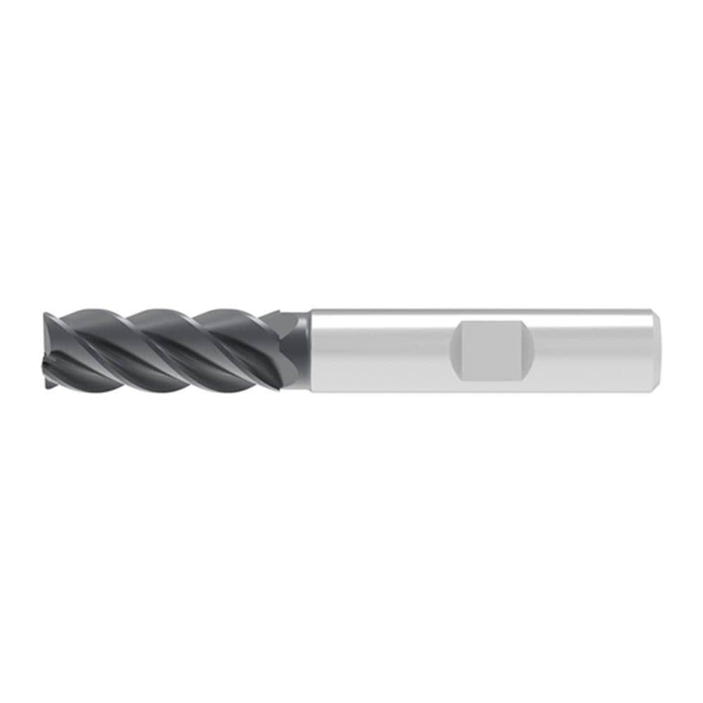 Corner Chamfer End Mill: 4.00 mm Dia, 11.00 mm LOC, 4 Flute, 0.07 mm Chamfer Width, Solid Carbide