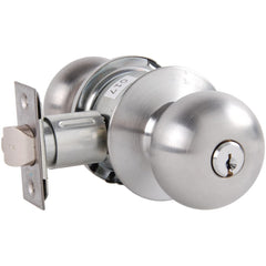 Knob Locksets; Type: Entrance; Key Type: Keyed Different; Material: Metal; Finish/Coating: Satin Chrome; Compatible Door Thickness: 1-3/8" to 1-3/4"; Backset: 2.75; Lockset Grade: Grade 2