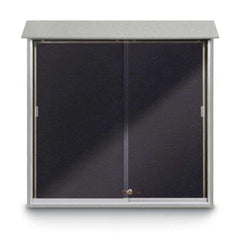 Enclosed Recycled Rubber Bulletin Board: 48" Wide, 48" High, Rubber, Black