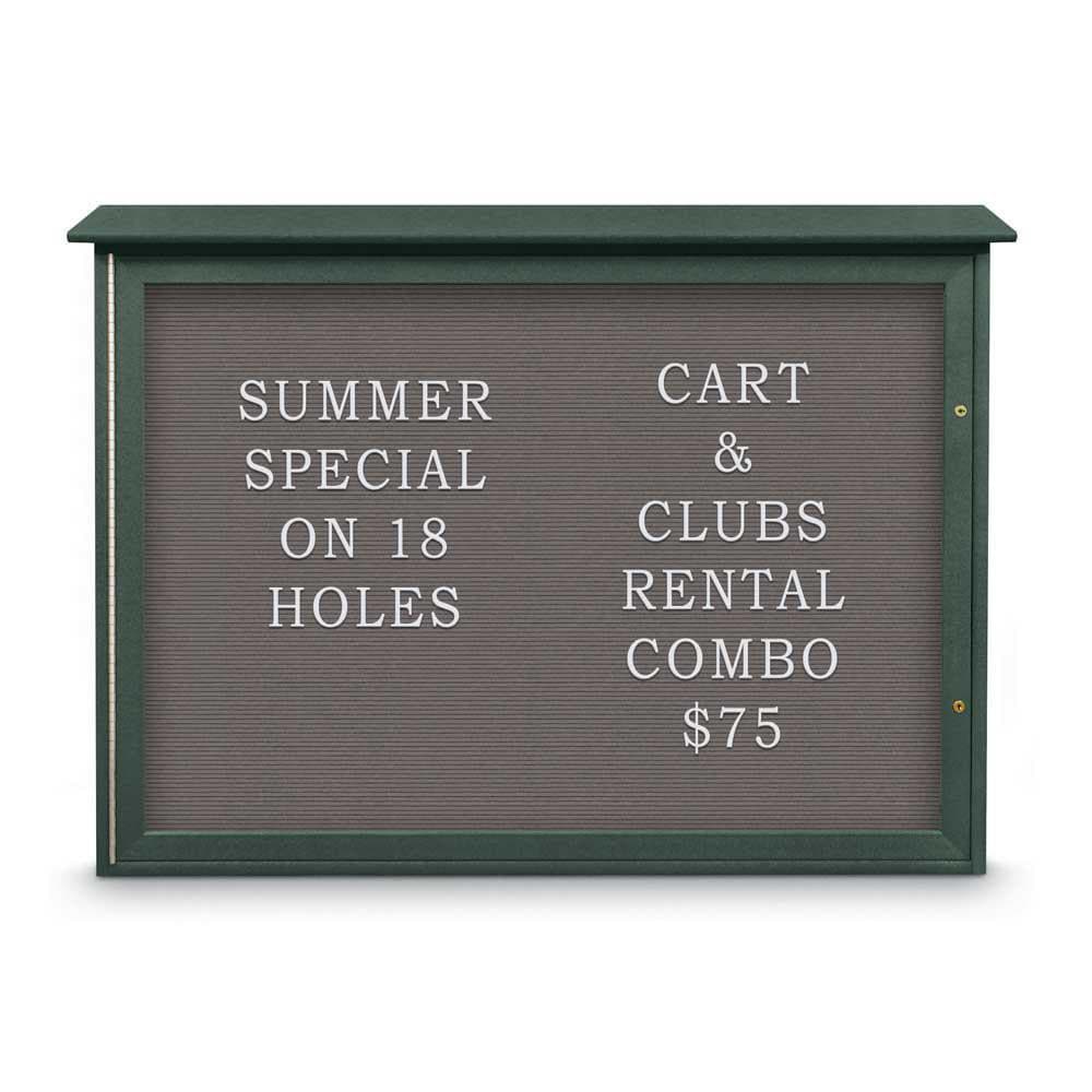 Enclosed Letter Board: 48" Wide, 36" High, Fabric, Gray