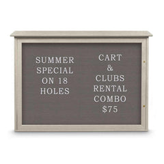 Enclosed Letter Board: 48" Wide, 36" High, Fabric, Gray