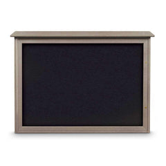 Enclosed Recycled Rubber Bulletin Board: 48" Wide, 36" High, Rubber, Black