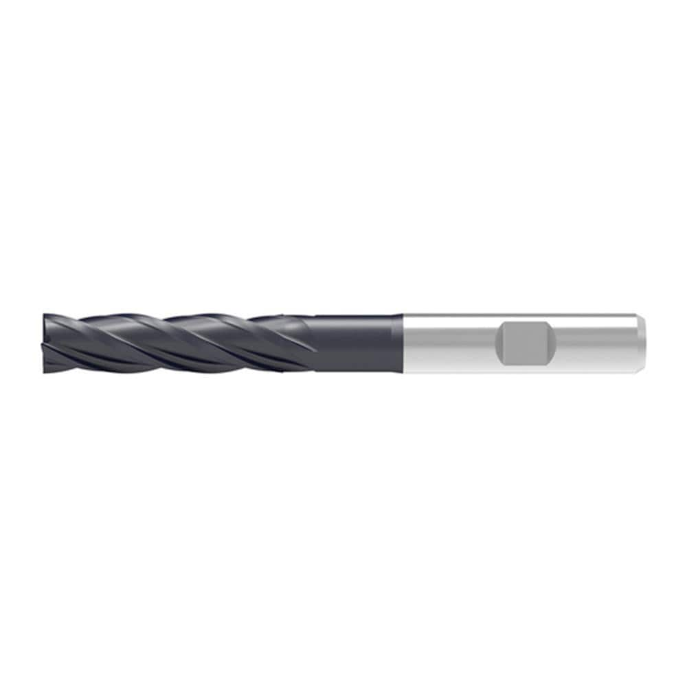 Corner Chamfer End Mill: 12.00 mm Dia, 48.00 mm LOC, 4 Flute, 0.13 mm Chamfer Width, Solid Carbide