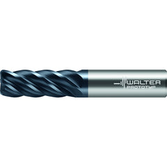 Corner Radius End Mill: 1/4" Dia, 1" LOC, 0.0300" Radius, 5 Flute, Solid Carbide