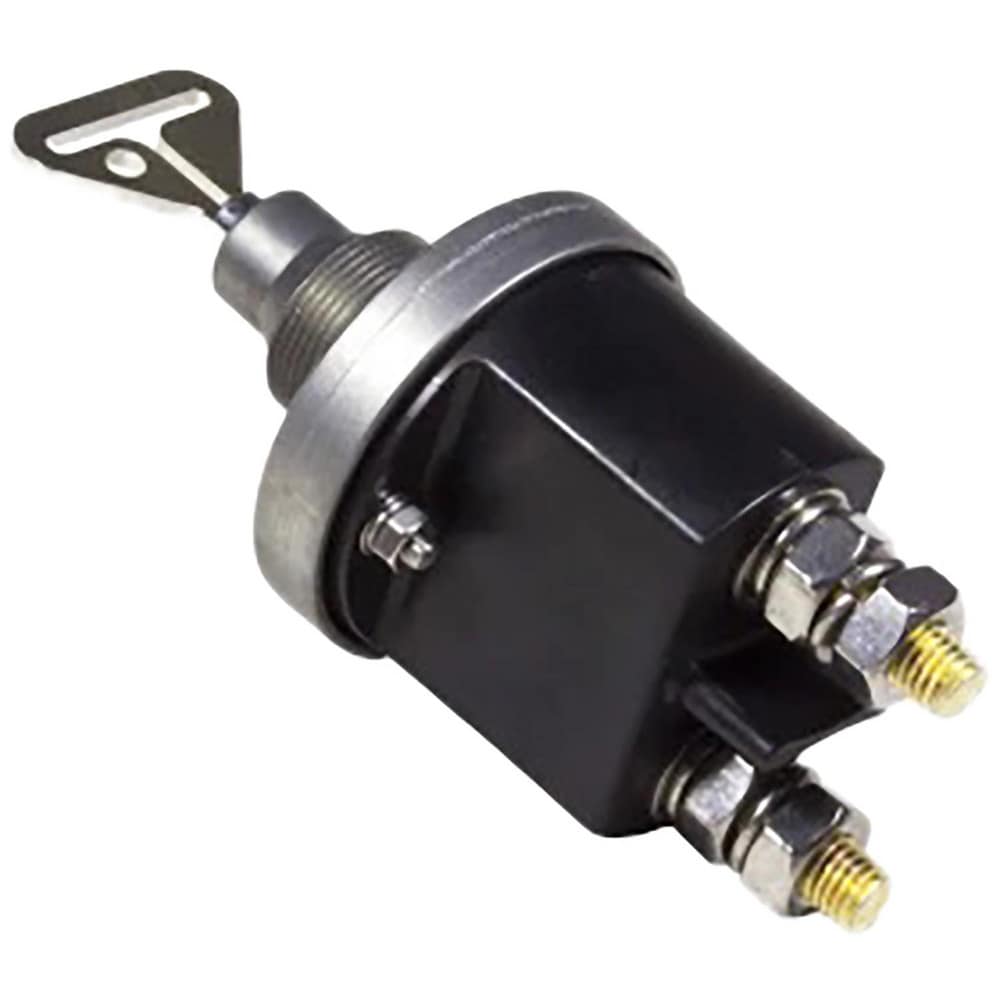 Automotive Switches; Switch Type: Battery; Number Of Connections: 2; Sequence: On-Off; Amperage: 5000; Voltage: 12; Color: Black; Actuator Type: Key