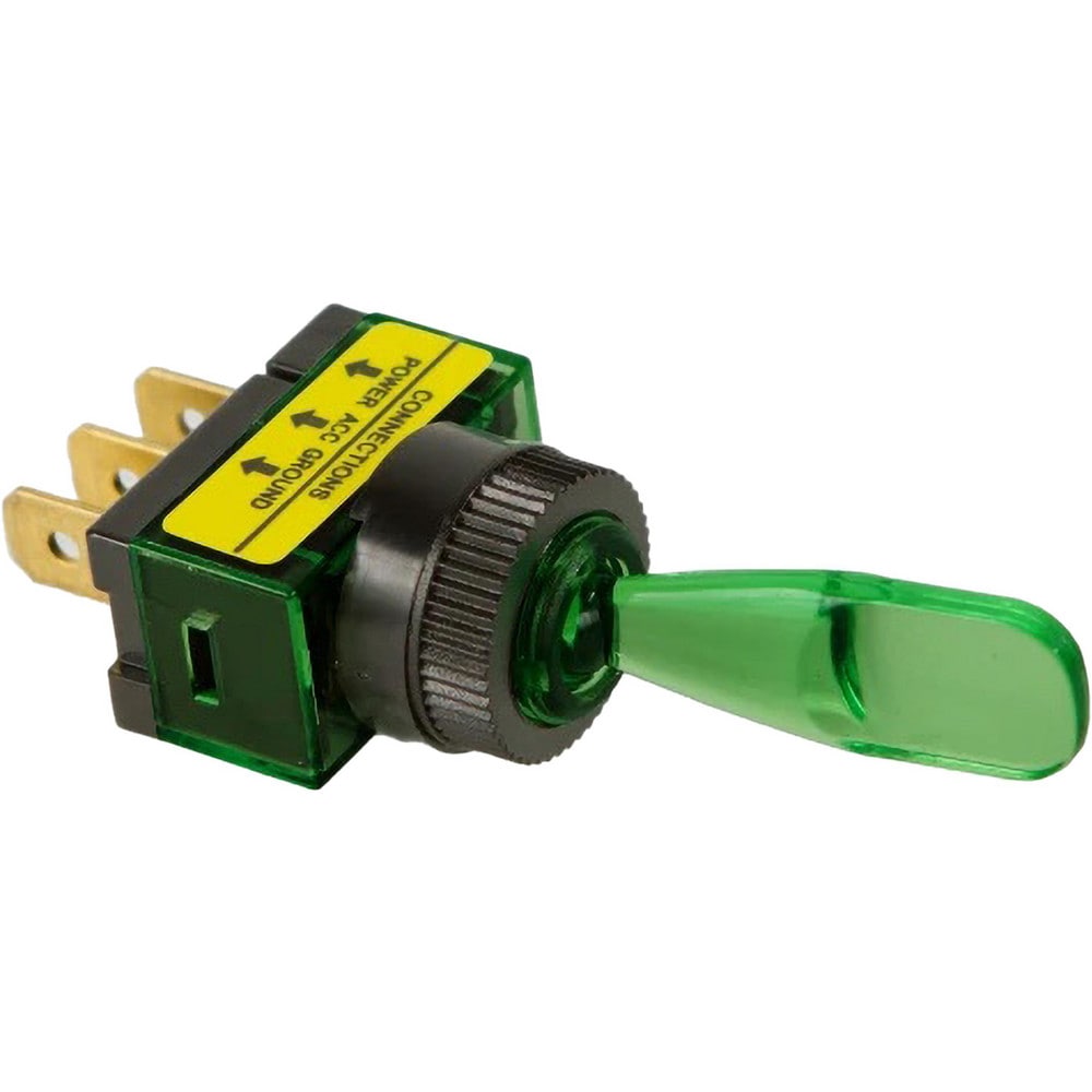 Automotive Switches; Switch Type: Starter; Number Of Connections: 2; Sequence: On-Off; Amperage: 20; Voltage: 12; Color: Black; Actuator Type: Toggle