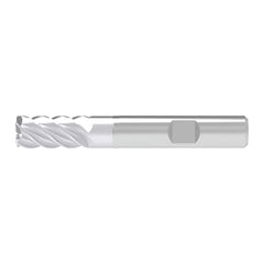 Corner Chamfer End Mill: 10.00 mm Dia, 22.00 mm LOC, 5 Flute, 0.20 mm Chamfer Width, Solid Carbide