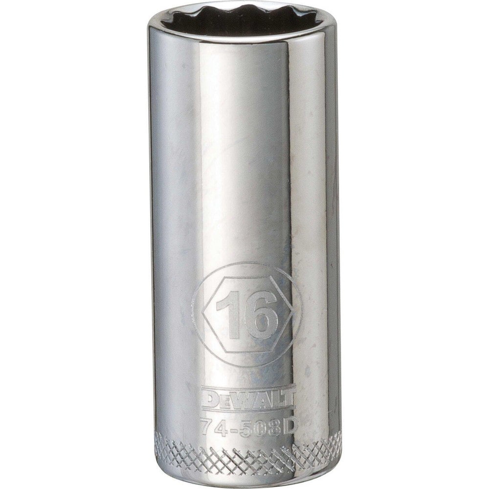 Deep  Hand Socket: 3/8" Drive, 16.00 mm Socket, 12-Point