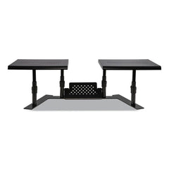 Metal Art ErgoTwin Dual Monitor Stand, 25.6 to 33.1 x 12.6 x 6.2 to 8.6, Black, Supports 20 lb/Shelf