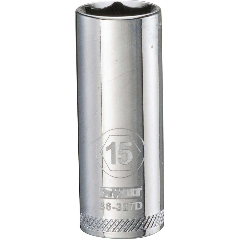 Deep  Hand Socket: 3/8" Drive, 15.00 mm Socket, 6-Point