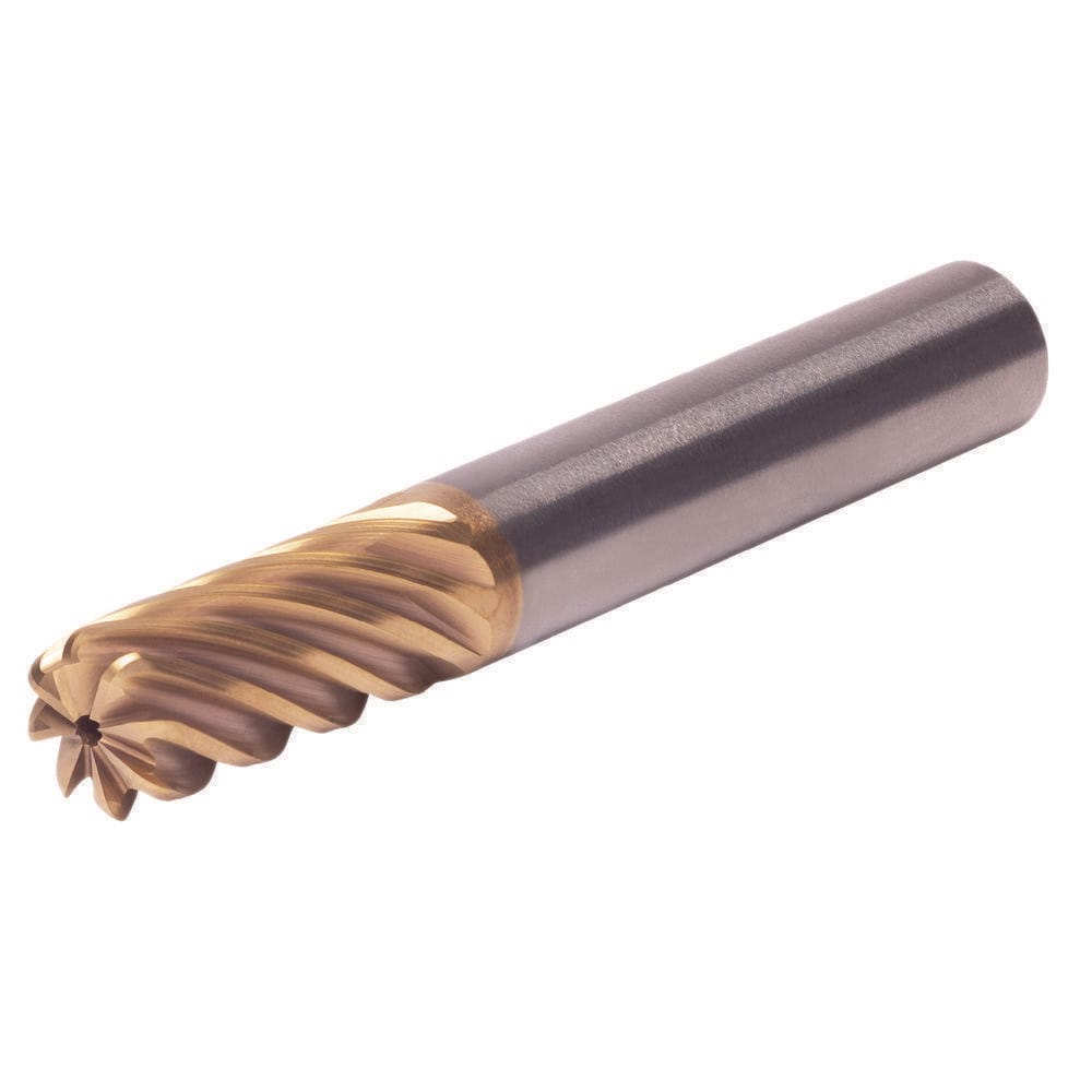 Corner Radius End Mill: 5/8" Dia, 3/4" LOC, 4.82 mm Radius, 8 Flute, Solid Carbide