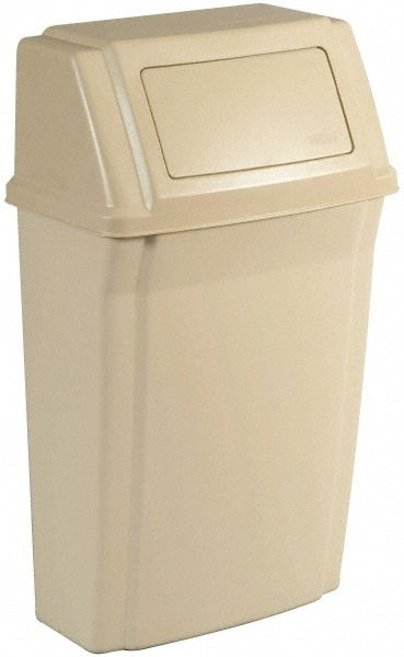 Profile Wall Mount Trash/Garbage Can/Bin, 15 Gal, Beige