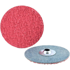 Quick-Change Disc: Type S, 2" Dia, 120 Grit, Ceramic Alumina, Coated