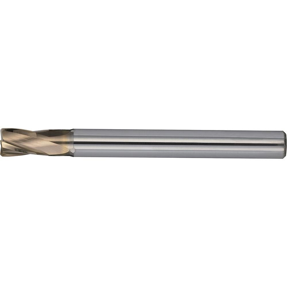 Corner Radius End Mill: 2.00 mm Dia, 4.00 mm LOC, 30 deg Helix, UT Coated, Corner Radius End, Centercutting Series C-CRS