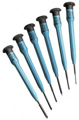 Screwdriver Set: 6 Pc, JIS, Phillips & Slotted