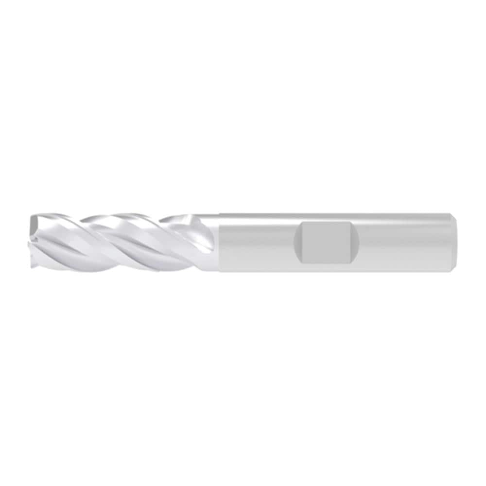 Corner Chamfer End Mill: 4.00 mm Dia, 11.00 mm LOC, 3 Flute, 0.10 mm Chamfer Width, Solid Carbide