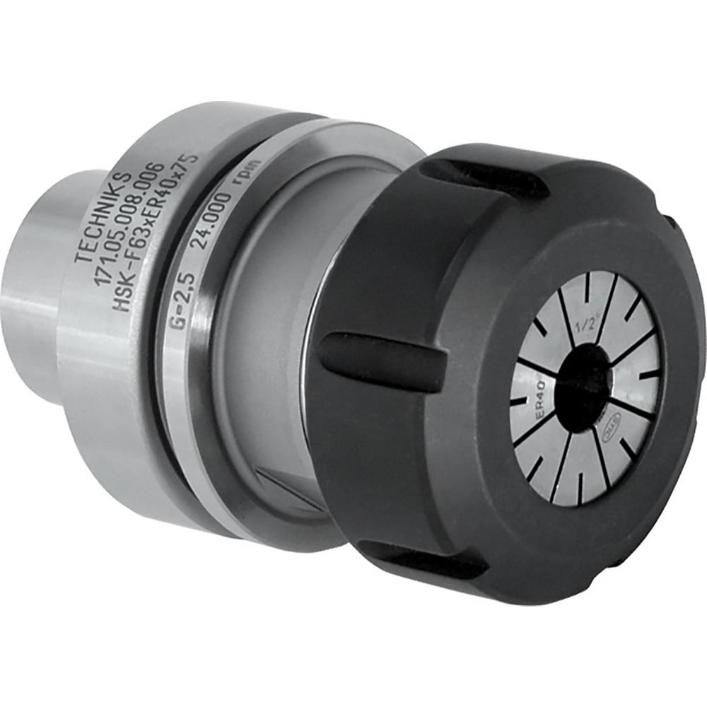 Collet Chuck: 0.5510 to 0.5510" Capacity, ER Collet, 2.5000" Shank Dia