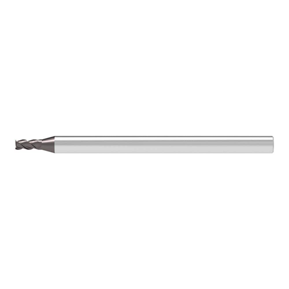 Corner Chamfer End Mill: 1.00 mm Dia, 2.00 mm LOC, 3 Flute, 0.05 mm Chamfer Width, Solid Carbide