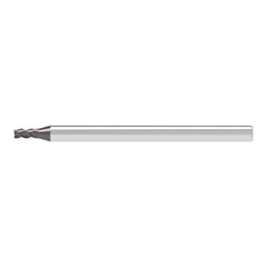 Corner Chamfer End Mill: 1.00 mm Dia, 2.00 mm LOC, 3 Flute, 0.05 mm Chamfer Width, Solid Carbide