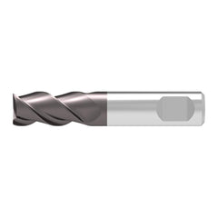 Corner Chamfer End Mill: 7.70 mm Dia, 12.00 mm LOC, 3 Flute, 0.10 mm Chamfer Width, Solid Carbide