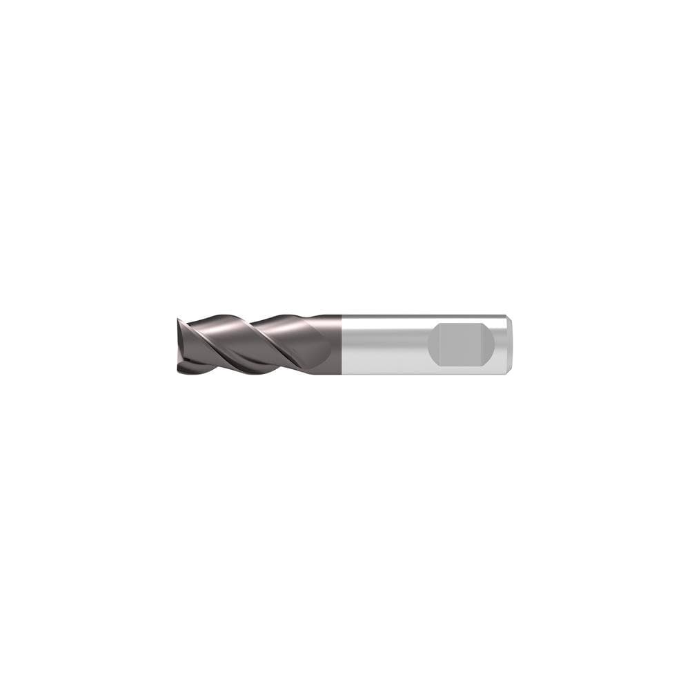 Corner Chamfer End Mill: 3.80 mm Dia, 7.00 mm LOC, 3 Flute, 0.10 mm Chamfer Width, Solid Carbide