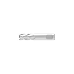 Corner Chamfer End Mill: 9.70 mm Dia, 16.00 mm LOC, 3 Flute, 0.10 mm Chamfer Width, Solid Carbide