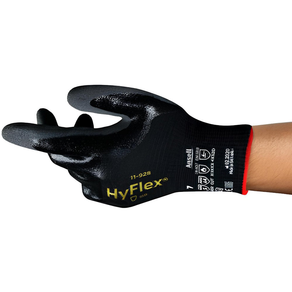 Cut, Puncture & Abrasion-Resistant Gloves: HyFlex 11-928, Size Large, ANSI Cut A4, ANSI Puncture 3, Nitrile, Aramid