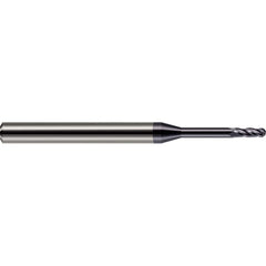 Ball End Mill: 1/32" Dia, 3/32" LOC, 4 Flute, Solid Carbide