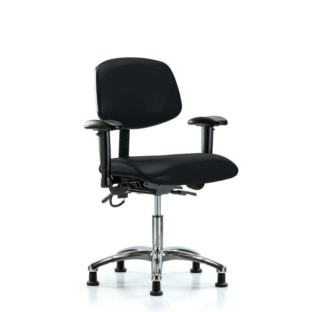 ESD Task Chair: ESD Vinyl, 24" Seat Height, Black