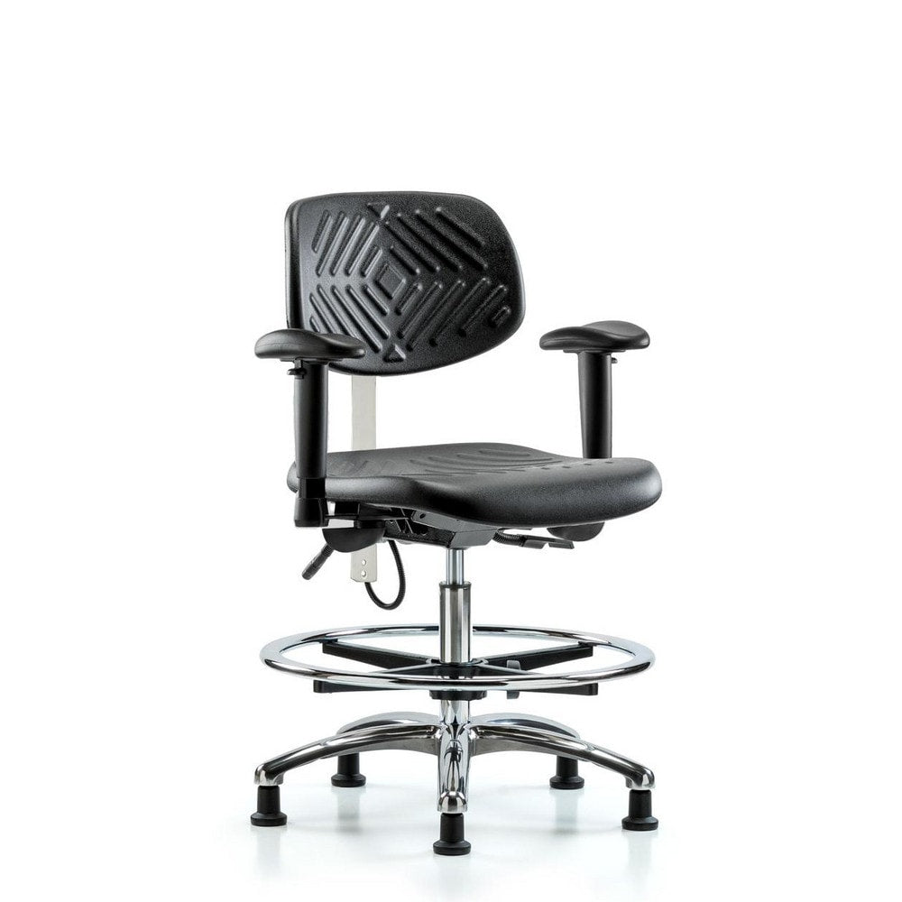 ESD Task Chair: ESD Polyurethane, 28" Seat Height, Black