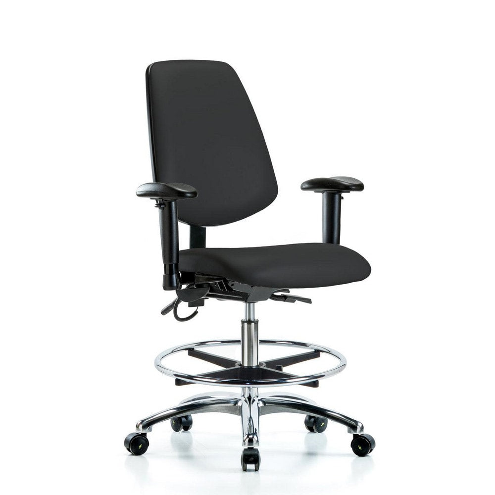 ESD Task Chair: ESD Vinyl, 29" Seat Height, Black