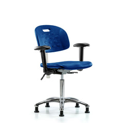 Clean Room Task Chair: Polyurethane, 28" Seat Height, Blue