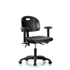 Polyurethane Task Chair: Polyurethane, 25-1/2" Seat Height, Black