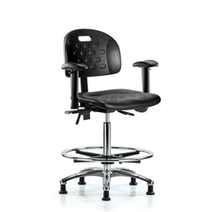 Polyurethane Task Chair: Polyurethane, 35" Seat Height, Black